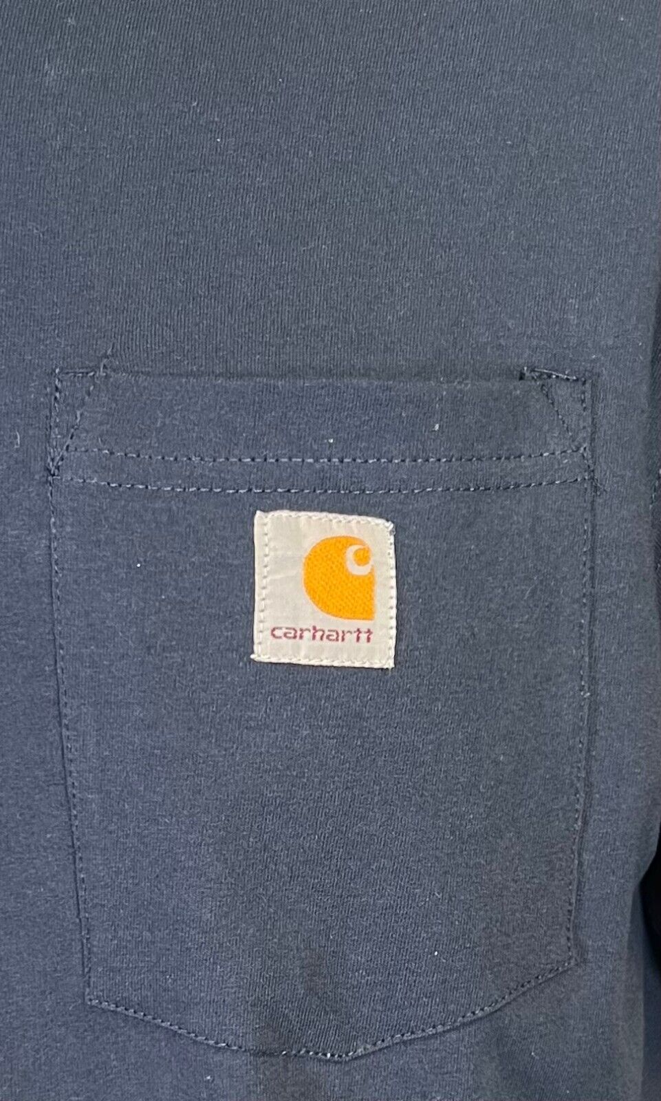 Carhartt Men's Navy T-Shirt Crew Neck S/S Pocket Patch Logo (S02)