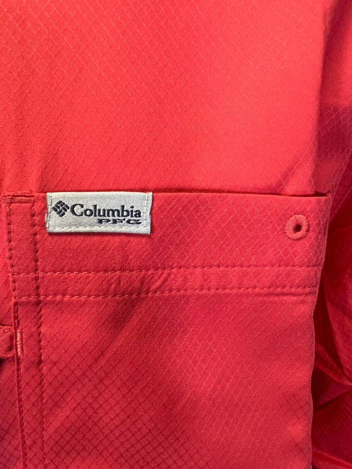 Columbia Men's Sunset Red Shirt Slack Tide PFG Camp Shirt UPF 50 S/S (683)
