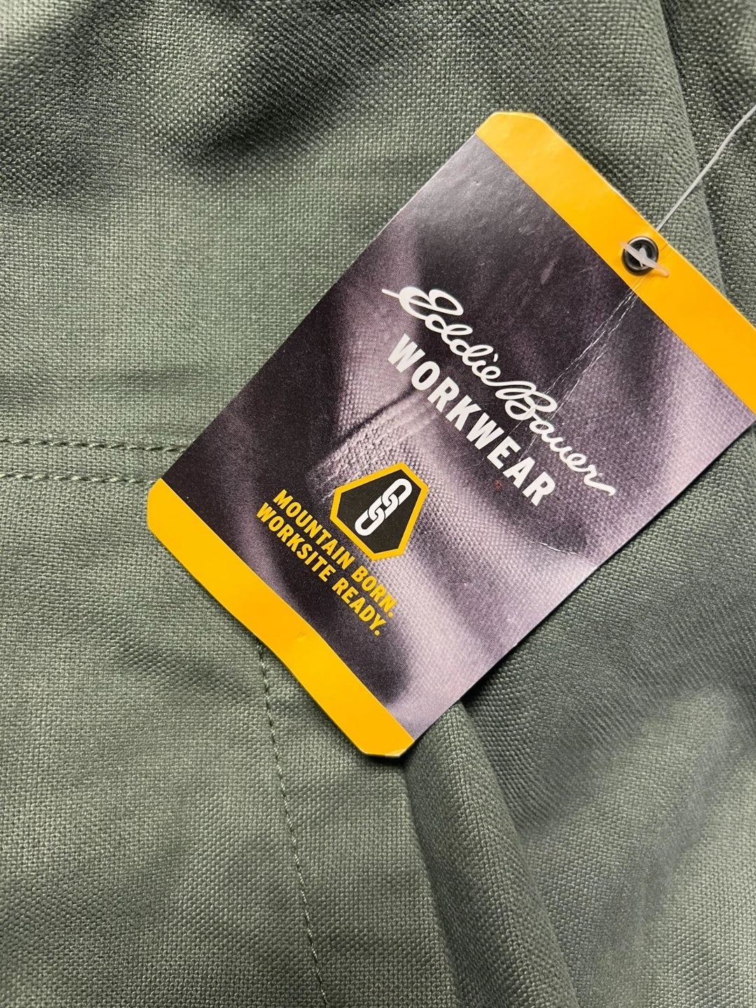 Eddie Bauer Workwear Men’s Green Jacket Heavy-Duty YKK Zipper (S07)