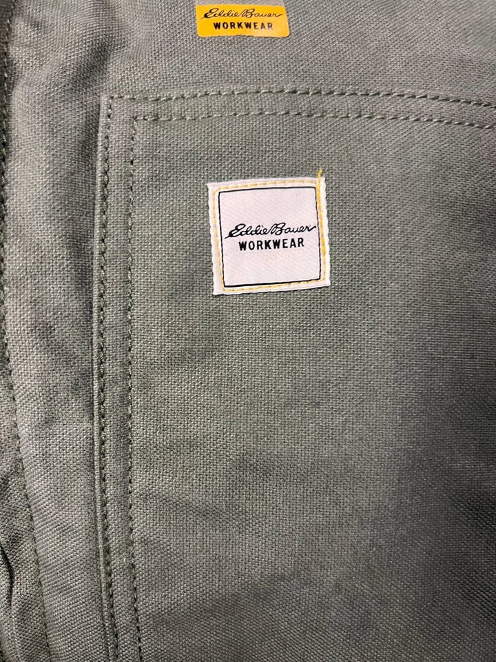 Eddie Bauer Workwear Men’s Green Jacket Heavy-Duty YKK Zipper (S07)