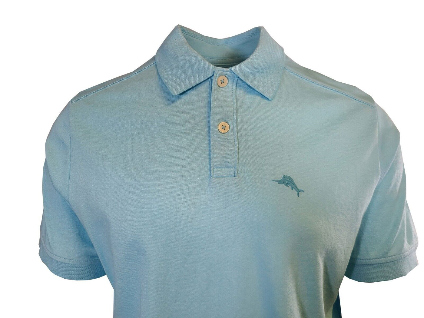 Tommy Bahama Men's Graceful Sea Blue Performance Polo 2 Buttons T-Shirt (S12)