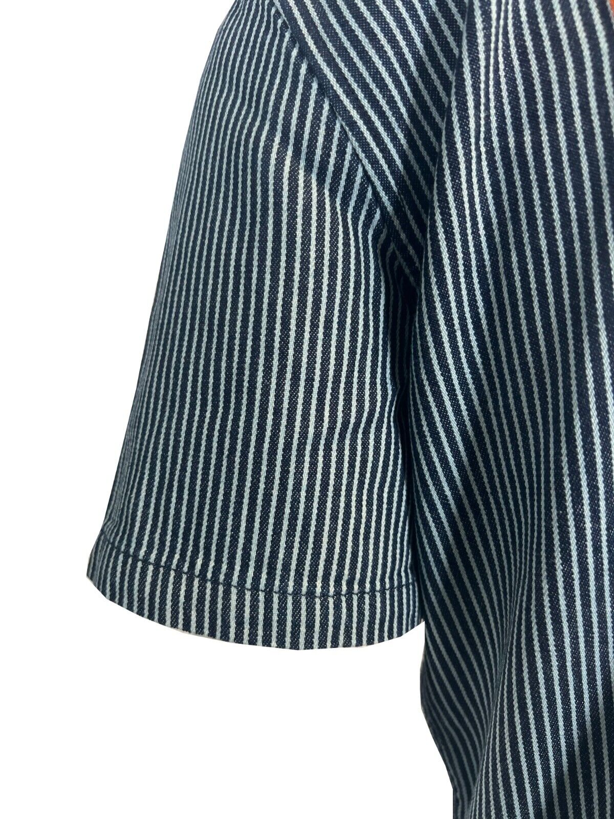 Branded Men's Blue Shirt Railroad Stripe Mechanics S/S (S69)