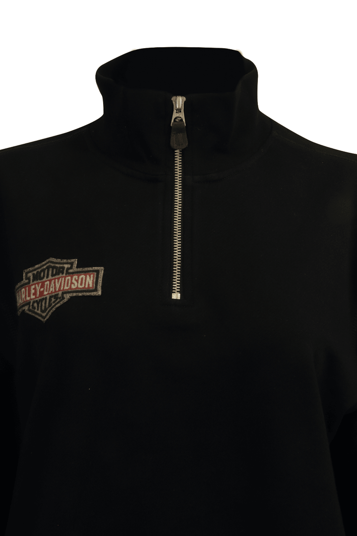 HD Branded Men's Sweatshirt Black Orange Official Logo 1/4 Zip L/S (S06)