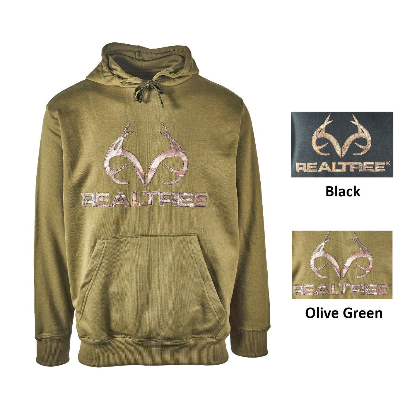 Realtree Men's Hoodie Edge Logo Camo Hood Lining Fleece Pullover (S05), (S06)