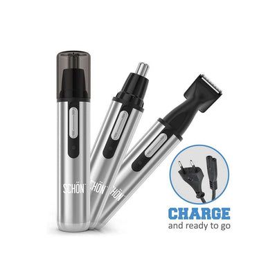 Schon Men's and Women's Stainless Steel 3-in-1 Rechargeable Trimmer