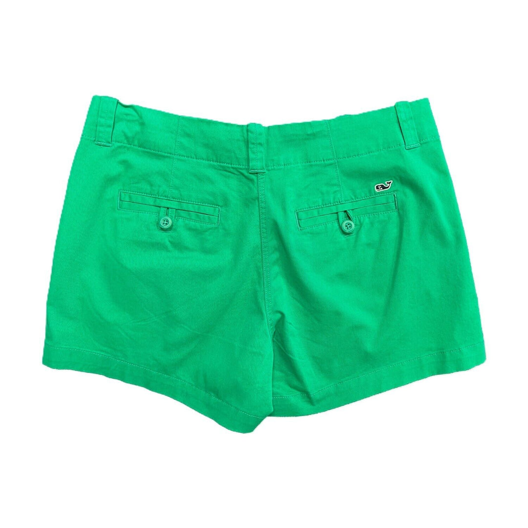 Vineyard Vines Women's Sea Swell Green Shorts Everyday Solid Pockets (S02)