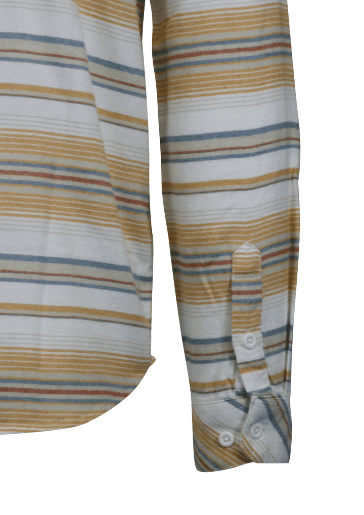 O'Neill Men's Cream Flannel Shirt Redmond Hooded Horizontal Striped (S19)