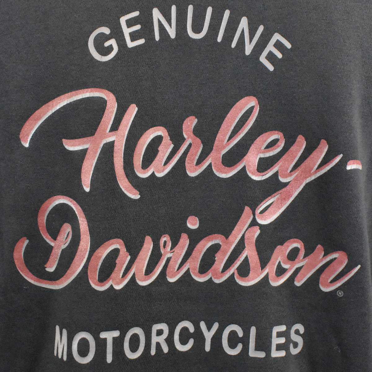 Harley-Davidson Women's Hoodie Black Silver Wing Script Full Zip (S03)