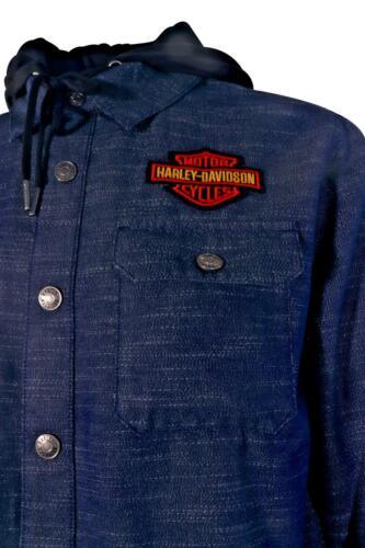 Branded Men's Denim Jacket Blue Dark Wash Patch Logo (101)