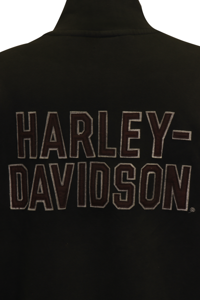 Harley-Davidson Men's Sweatshirt Black Wings Embroidered 1/4 Zip L/S (S09)