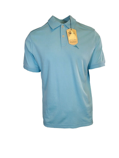 Tommy Bahama Men's Graceful Sea Blue Performance Polo 2 Buttons T-Shirt (S12)