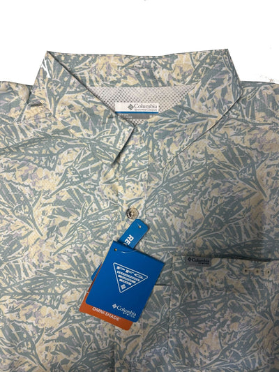 Columbia Men's Shirt Omni-Wick Super Slack Tide Camp All Over Printed S/S