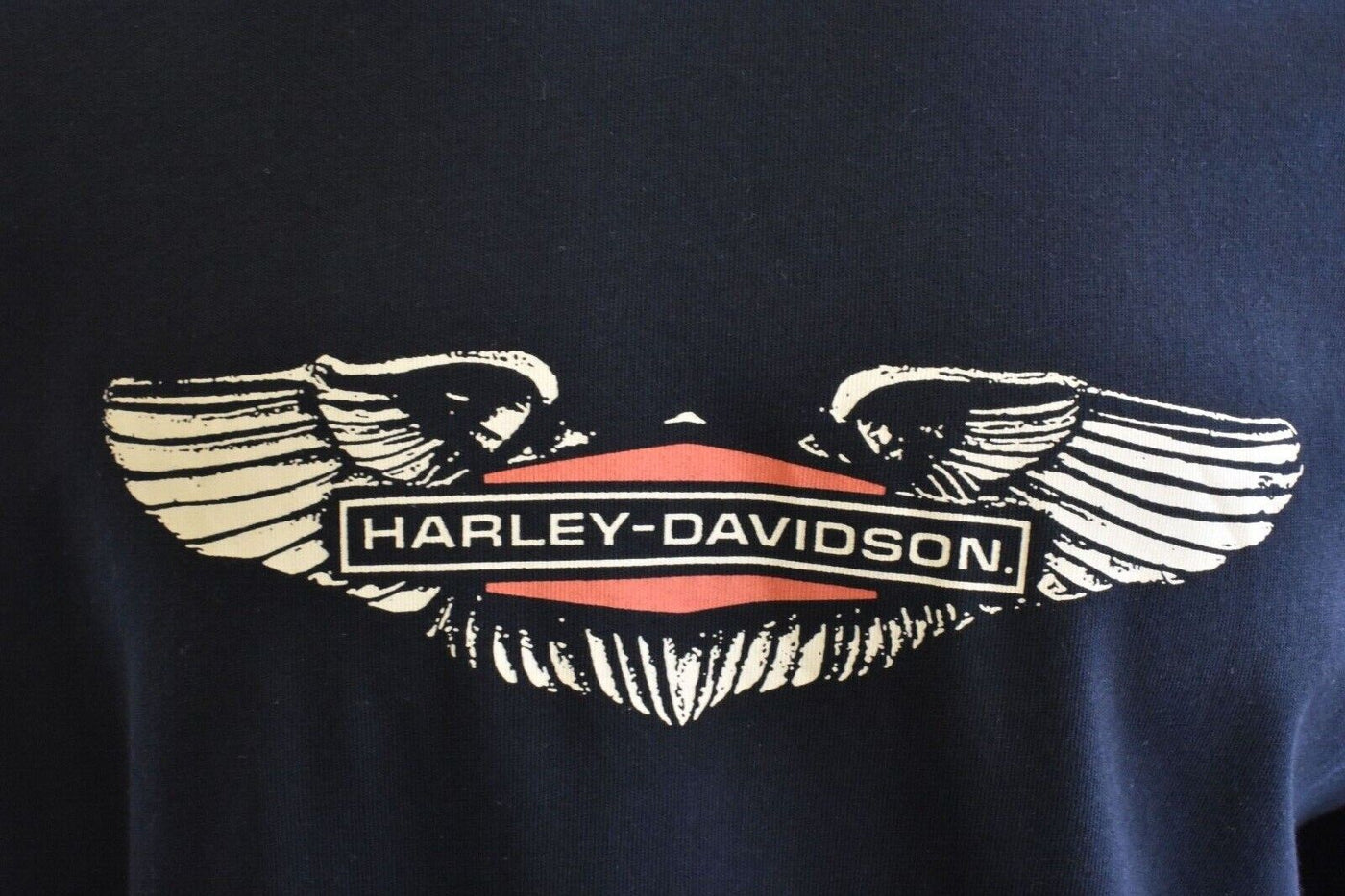 Harley-Davidson Men's T-Shirt Black With Logo Heart Wings (S84)