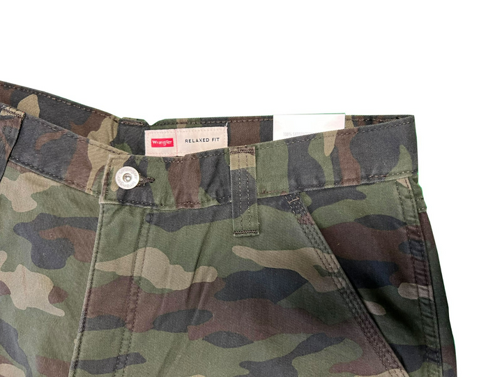 Wrangler Men's Smooth Camo Pant Fleece Lined Cargo Relaxed Fit Five Star (S02)