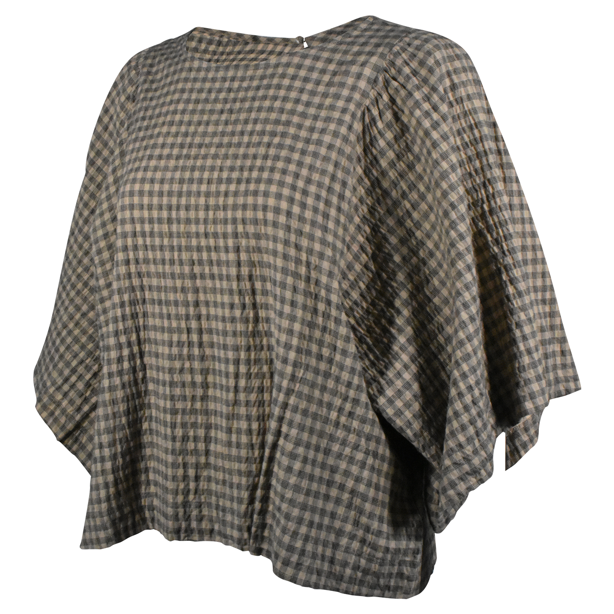Levi's Women's Crop Top Brown Plaid Flare Out Relaxed Fit Tee