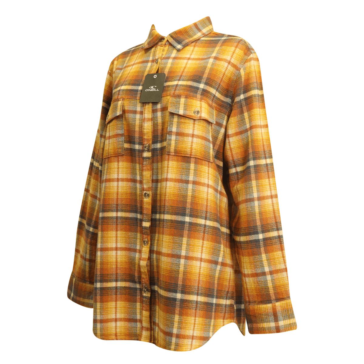 O'Neill Women's Flannel Shirt Sunshine Yellow Coat Check L/S (S15)