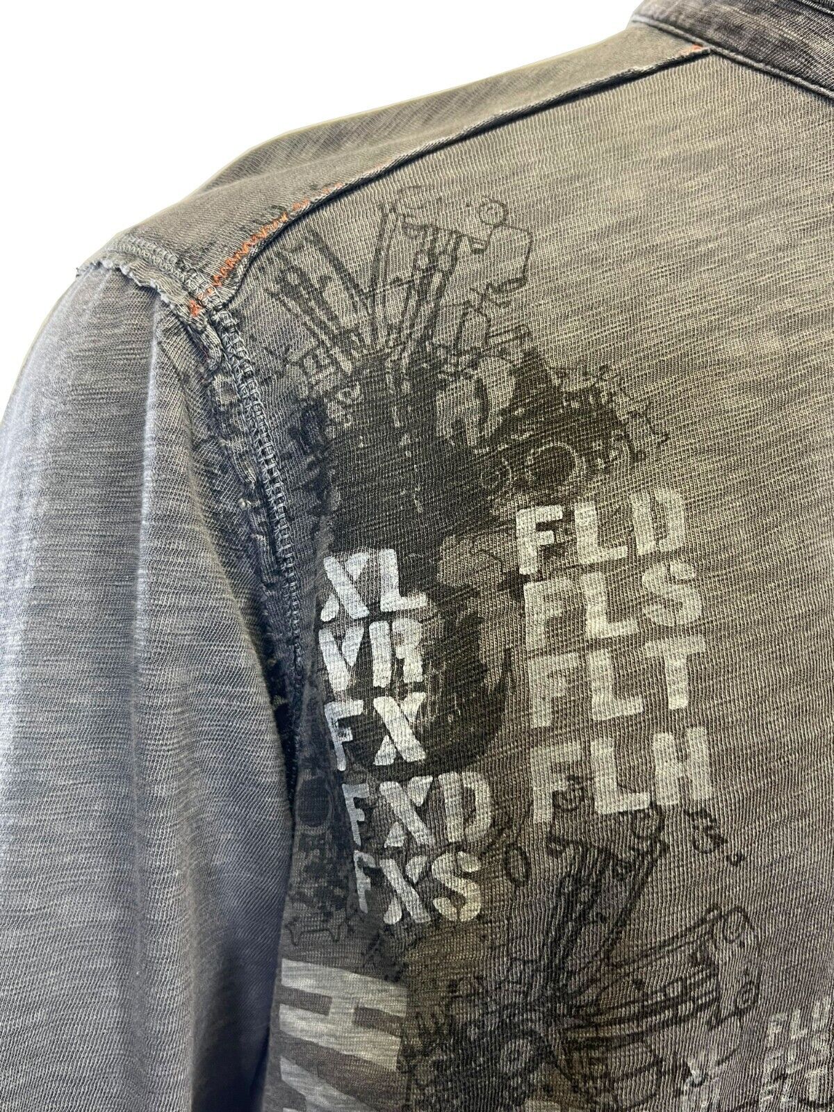 Branded Men's Grey T-Shirt Motorcycles EST.03 Long Sleeve (S98)