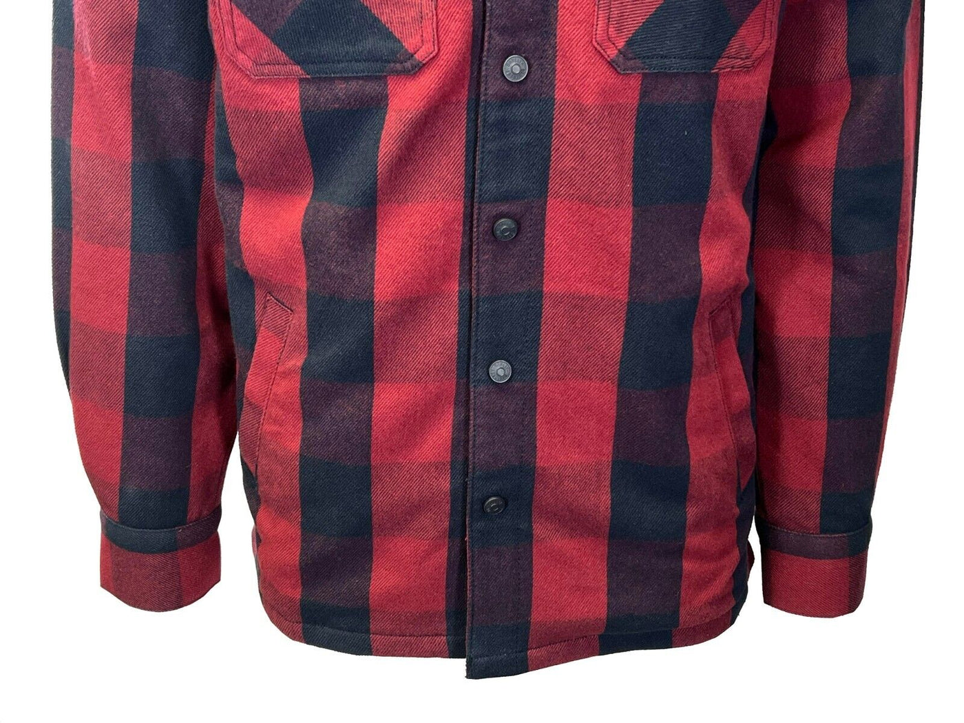 Branded Men's Red Plaid Hoodie Skull Buffalo Check Shirt Jacket (S78)