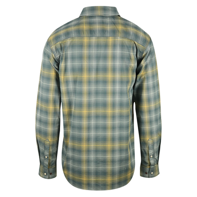 Carhartt Men's Sage Green Seafoam Gold Plaid Snap Front L/S Woven Shirt (S07)