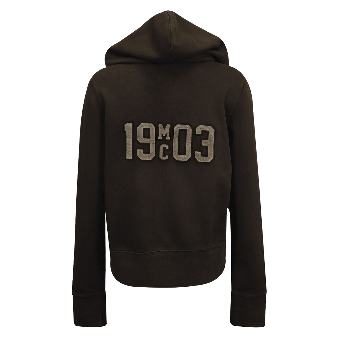 HD Branded Women's Hoodie Black Wings Patch Logo Full Zip L/S (S08)