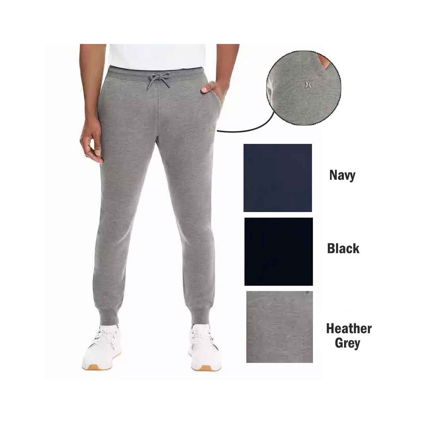 Hurley Men’s Fleece Jogger Black - Dark Grey Heather - Navy (S03)
