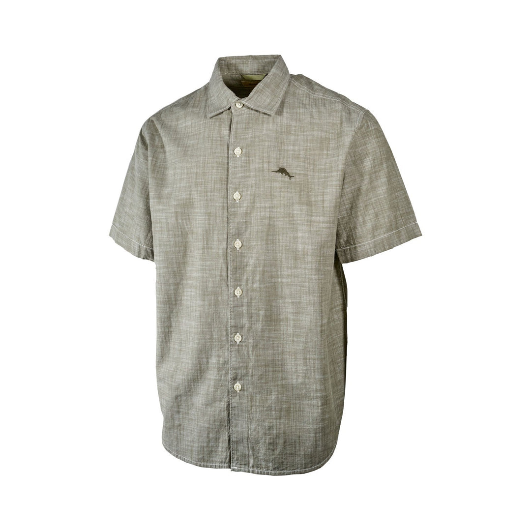 Tommy Bahama Men's Tea Leaf Shirt Marlin Logo Short Sleeve Button (S13)