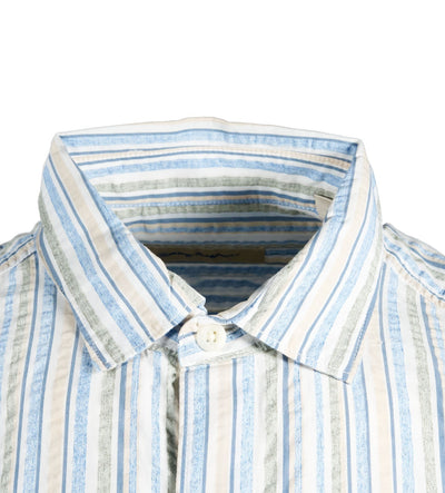Tommy Bahama Men's Cabo Blue Shirt Lagoon Drive Stripe Pocket S/S (S16)