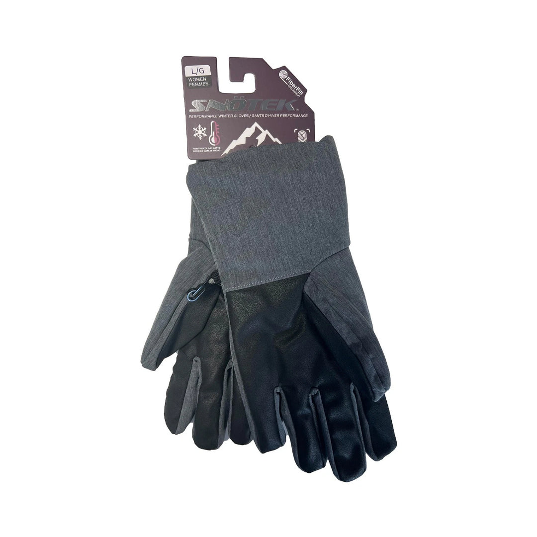 Snotek Women's Grey Embroidered Performance Winter Gloves ST161 (S04)