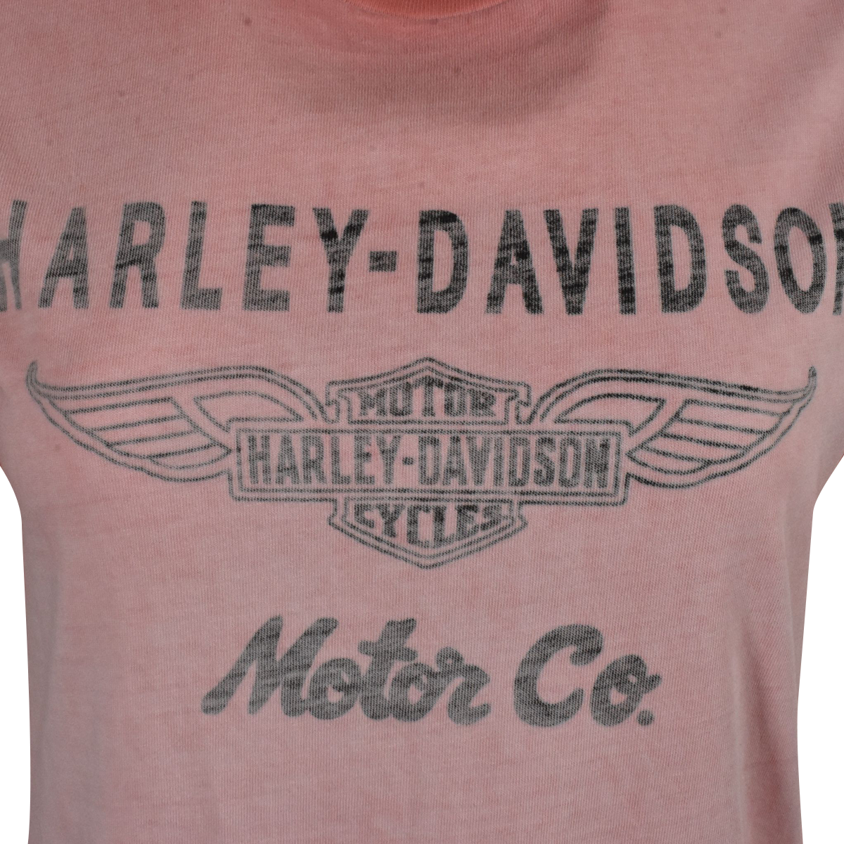 Harley-Davidson Women's T-Shirt Pink Antique Street Faded Inside Out Print (S11)