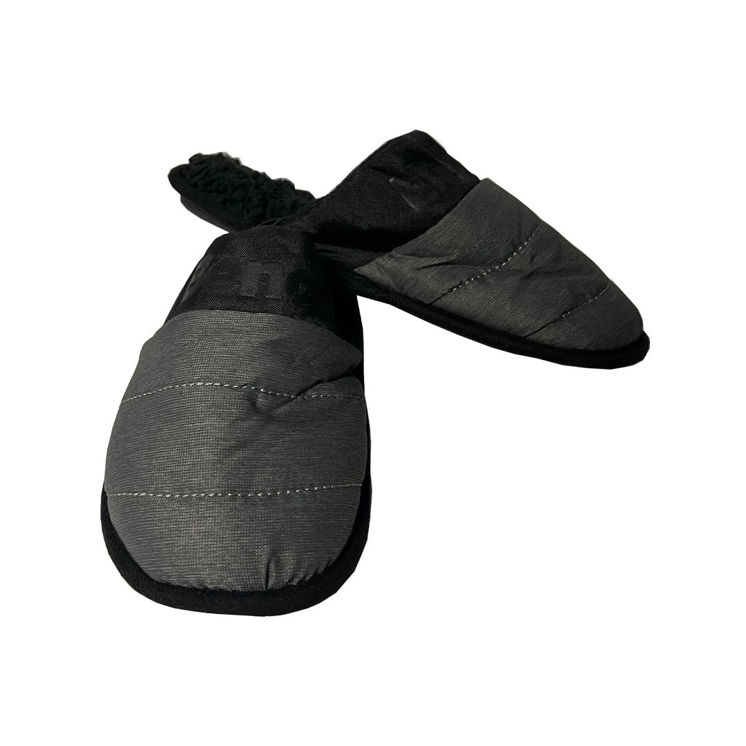 Bench Juniors Kid's Grey Puffer Slippers Sherpa Quilted Slide On FiberFill (S04)