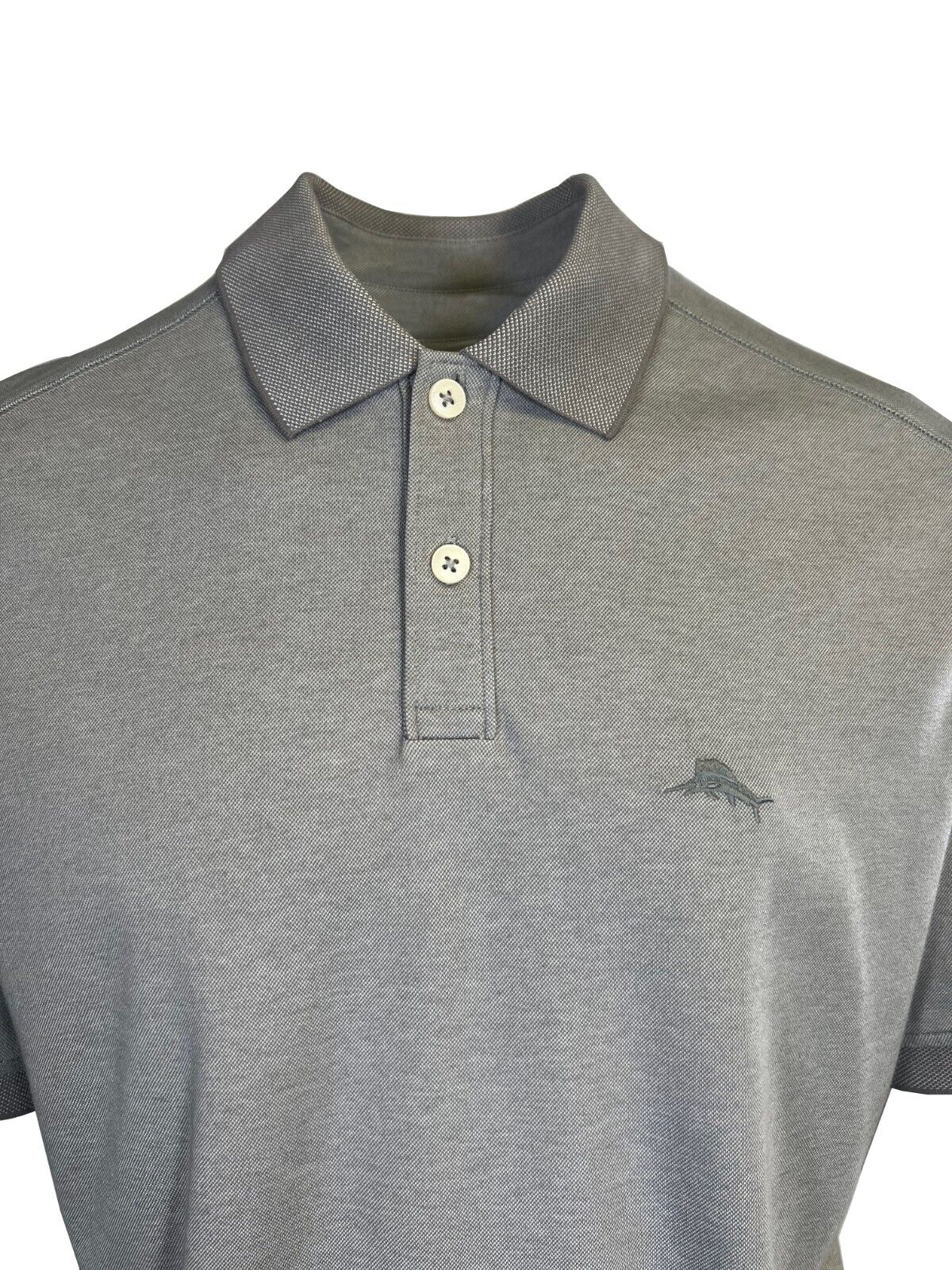 Tommy Bahama Men's Grey Performance Polo 2 Buttons T-Shirt S/S (S11)