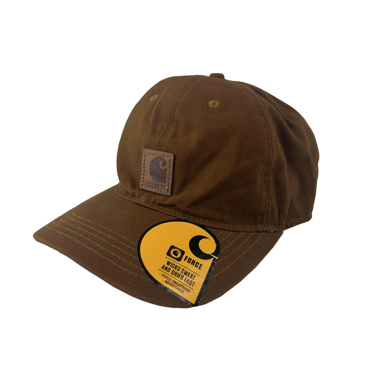 Carhartt Brown Canvas Cap FastDry Comfort Center Logo Patch (S03)