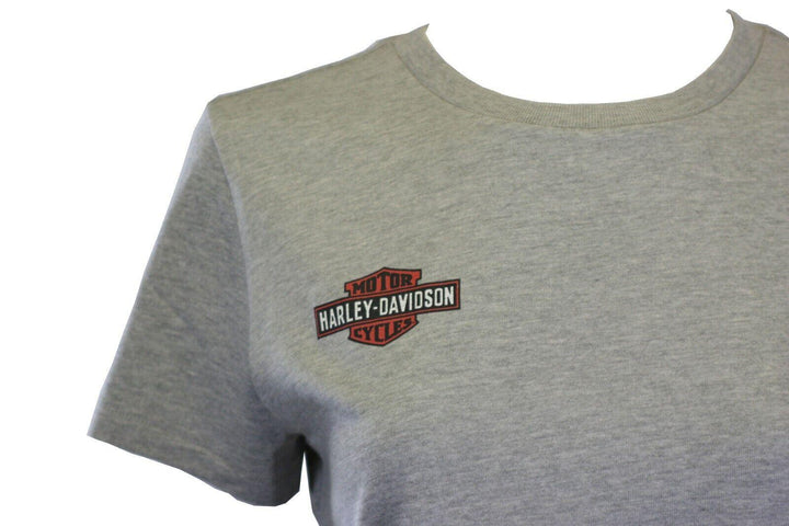 HD Branded Women's T-Shirt Grey Iron & Freedom Eagle Short Sleeve Tee (S44)