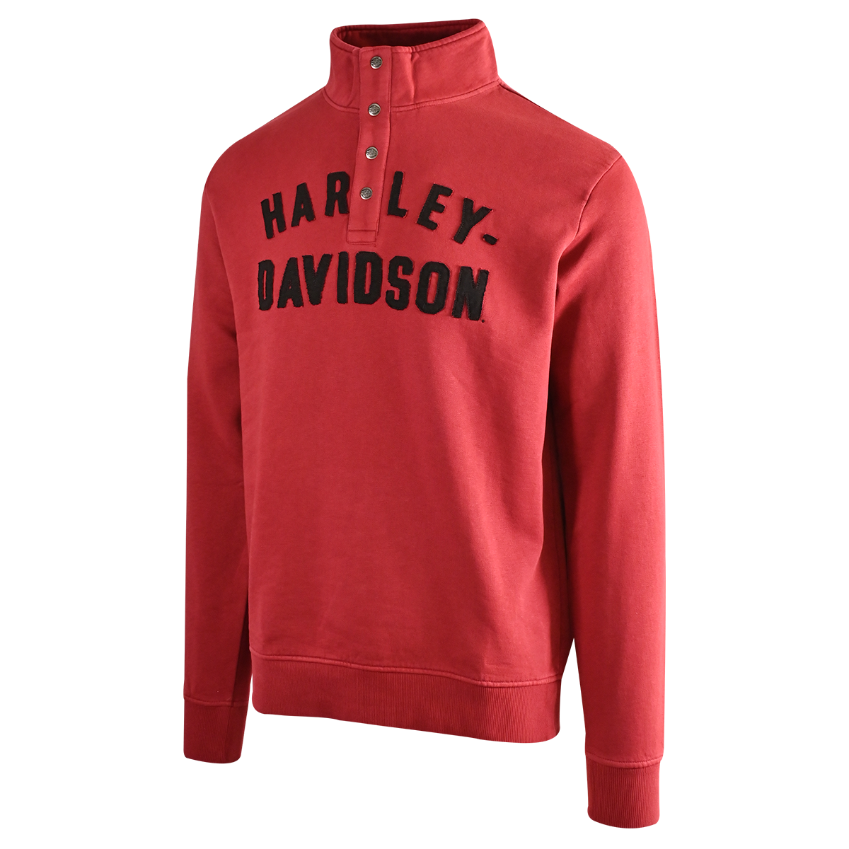 Harley-Davidson Men's Sweater Cabernet Red Racer Snap Front Mockneck (S02)