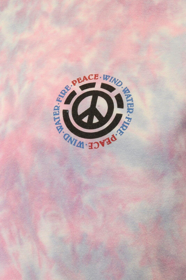Element Men's T-Shirt Pink Purple Tie-Dye Four Elements Peace Graphic S/S (S15)