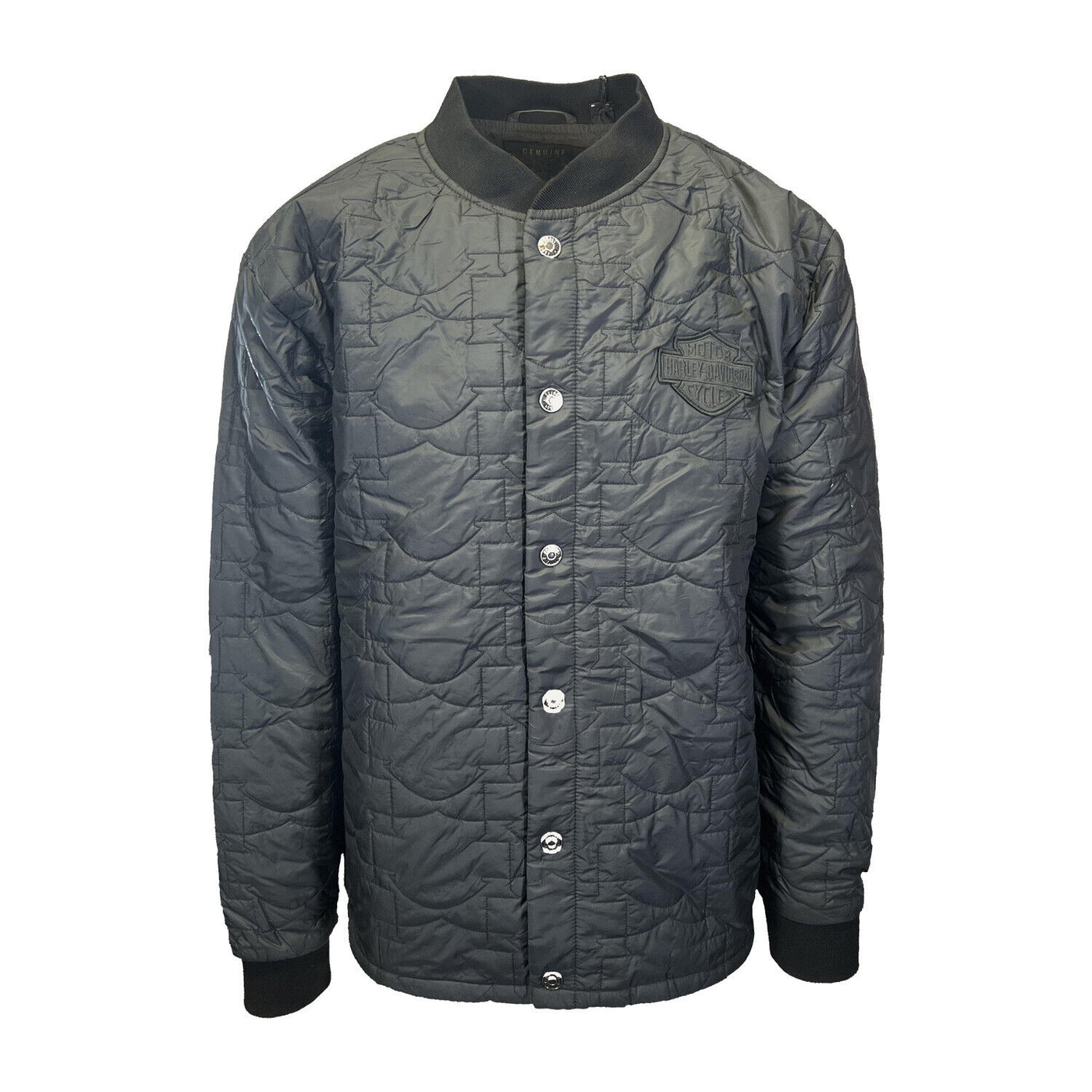 Branded Men's Grey All-Over Stitched Bar & Shield Logo Jacket (S84)