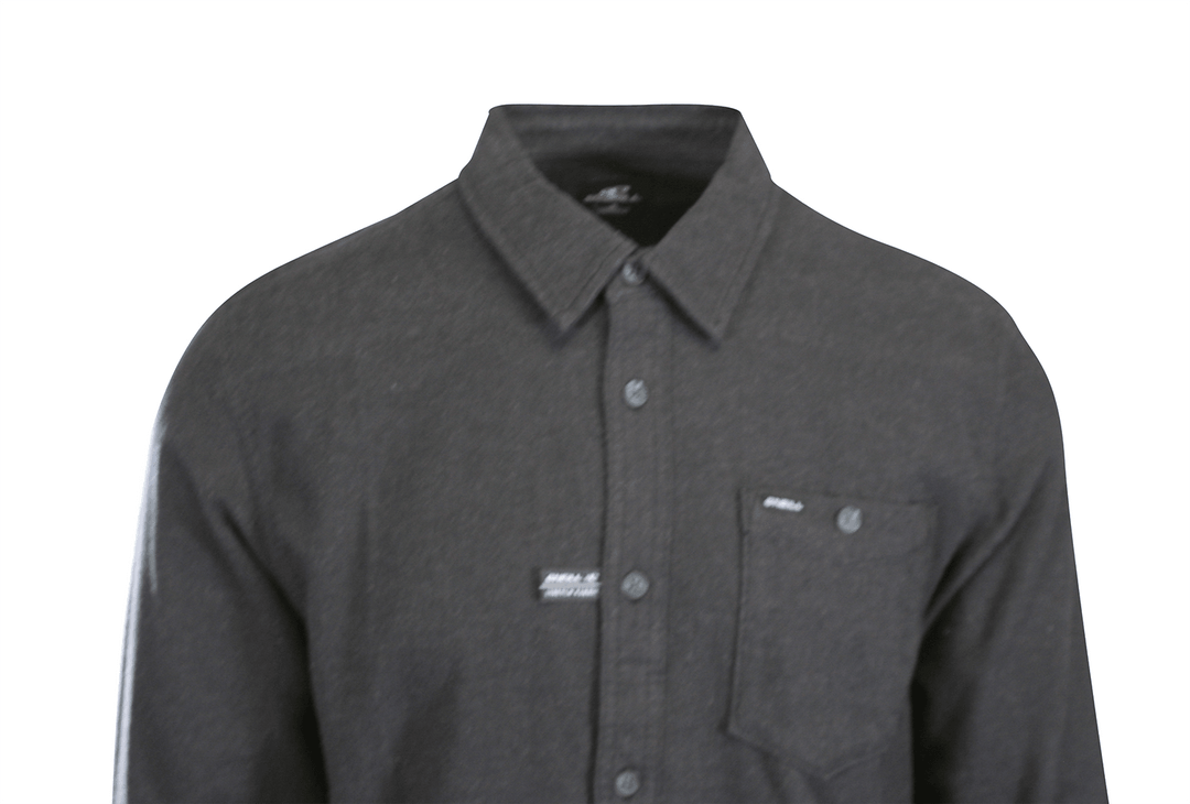 O'Neill Men's Black Shirt Redmond Solid Stretch Flannel Long Sleeve (S20)