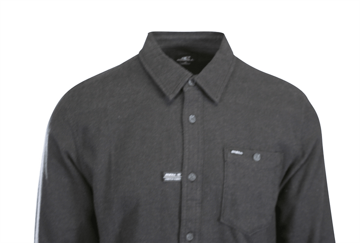 O'Neill Men's Black Shirt Redmond Solid Stretch Flannel Long Sleeve (S20)