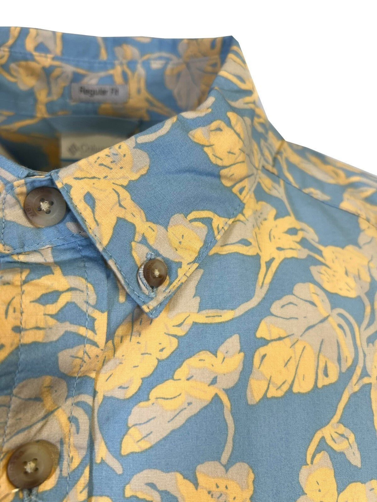 Columbia Men's Ripple Blue Shirt Vined Rapid Rivers Printed Short Sleeve (431)