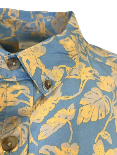 Columbia Men's Ripple Blue Shirt Vined Rapid Rivers Printed Short Sleeve (431)