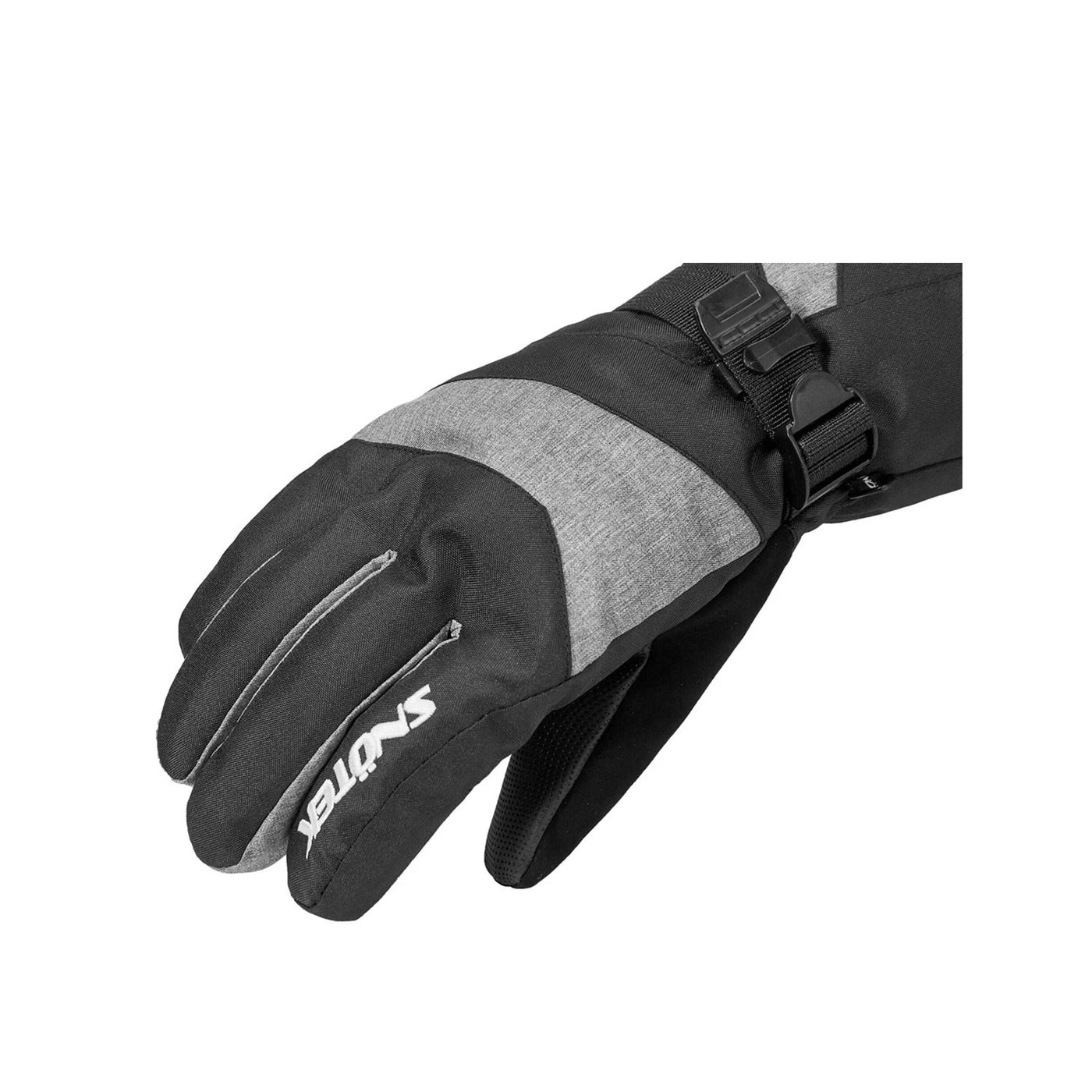 Snotek Men's Black & Grey Performance Ski Gloves White Logo ST217 (S04)