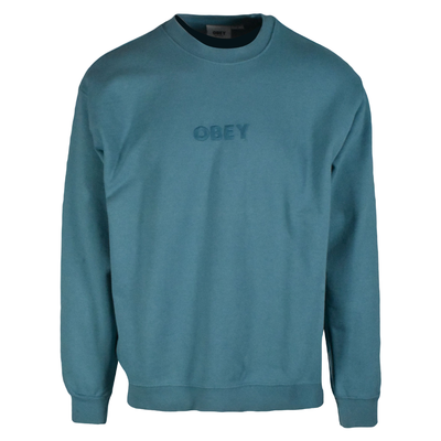 OBEY Men's Sweatshirt Deep Ocean Bold Ideals Crew Neck Long Sleeve (123)