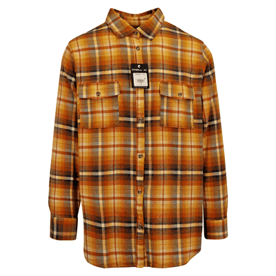 O'Neill Women's Flannel Shirt Sunshine Yellow Coat Check L/S (S15)