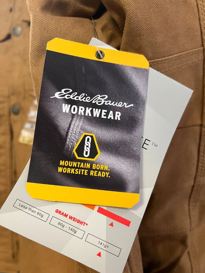 Eddie Bauer Workwear Men's Brown Jacket Foreman Fit 3M Thinsulate Zipper (S02)