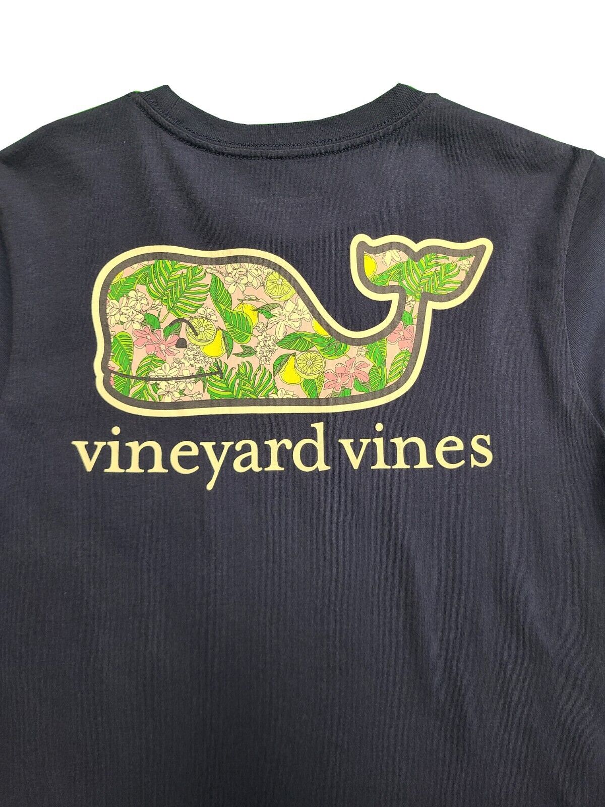 Vineyard Vines Boy’s Deep Bay Blue T-Shirt Palm Beach Whale Fill Pocket (S02)