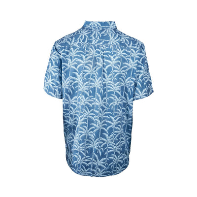 Tommy Bahama Men's Regal Blue Shirt Palm Bliss Button-Up Cotton Pocket S/S (S15)