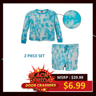 Bench Girl's Blue Top & Short Tie-Dye 2 Piece Set (S02)