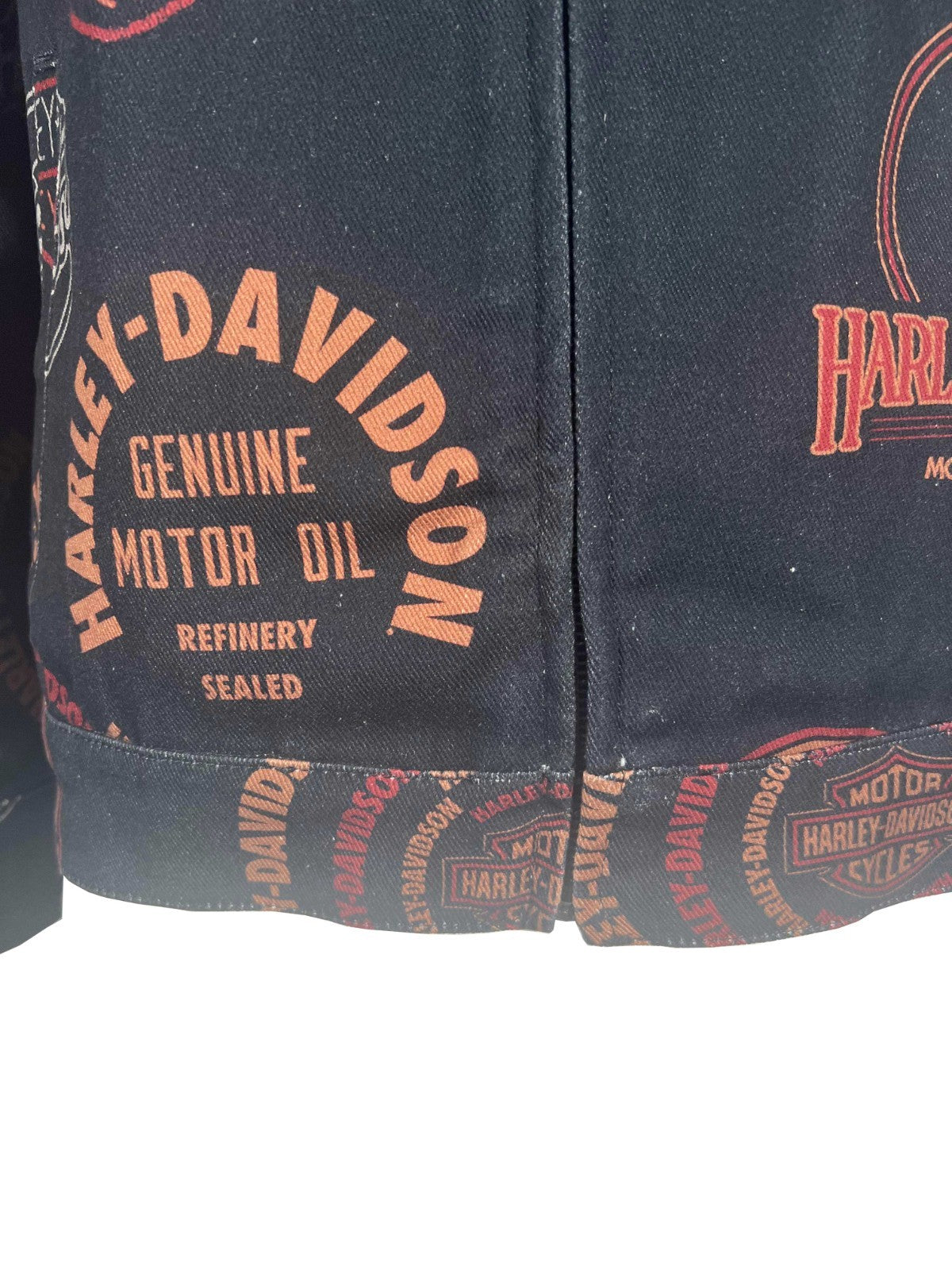 Harley-Davidson Men's Harley Black All Over Print Jacket 80s Tank Twill (S89)