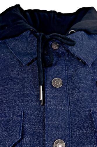 Branded Men's Denim Jacket Blue Dark Wash Patch Logo (101)