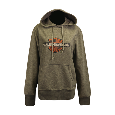 Harley-Davidson Women's Hoodie Grey Official Logo Print Pullover L/S